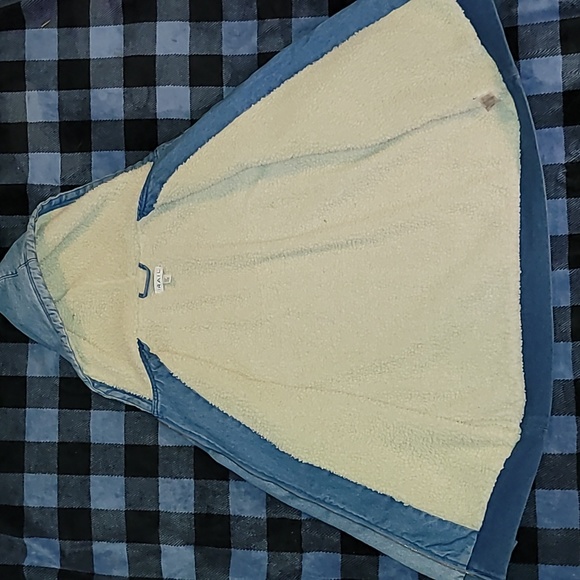 The Rail. Denim SHERPA-Lined Full-zip Hooded jacket. Unisex size Large - Picture 13 of 14